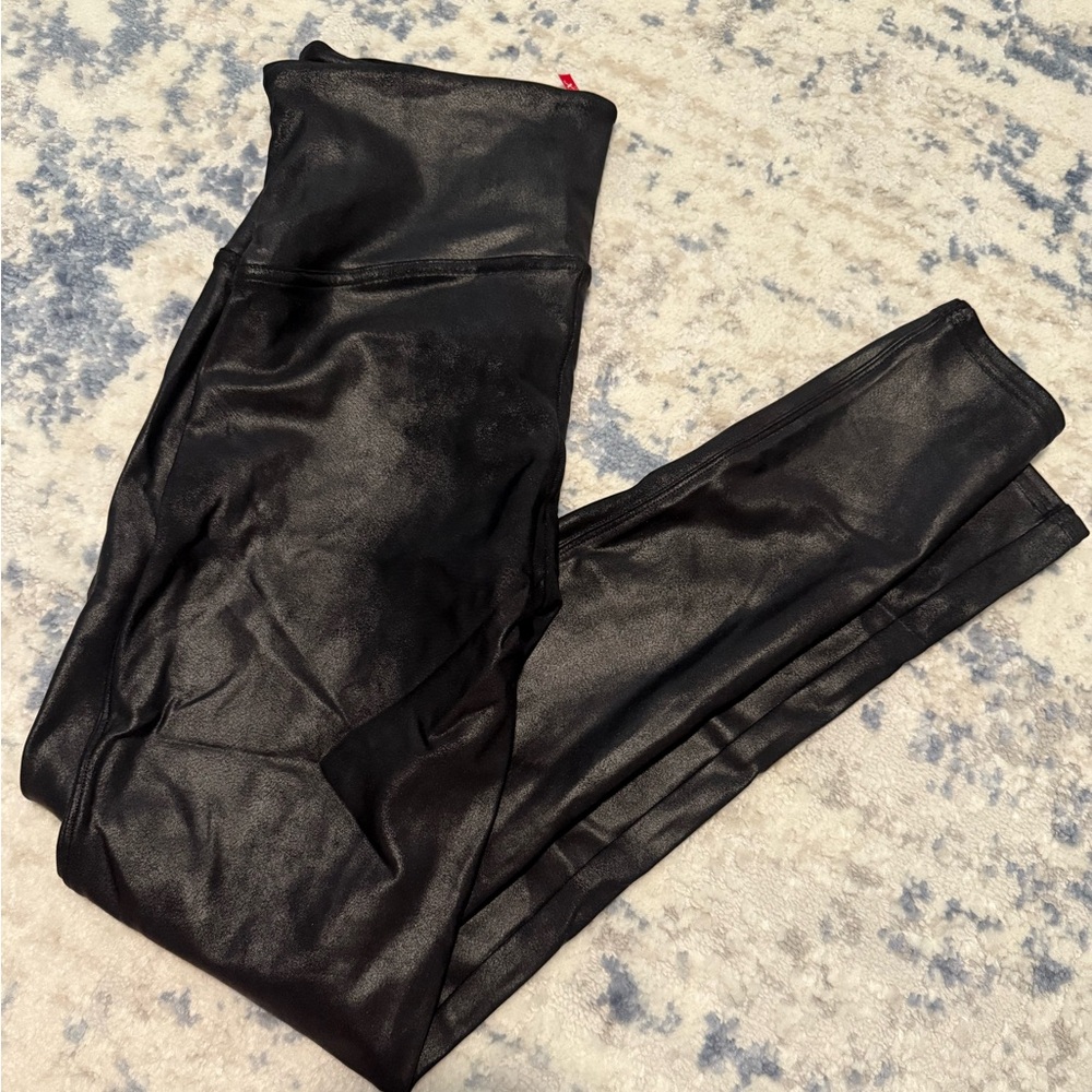 Spanx black faux leather leggings